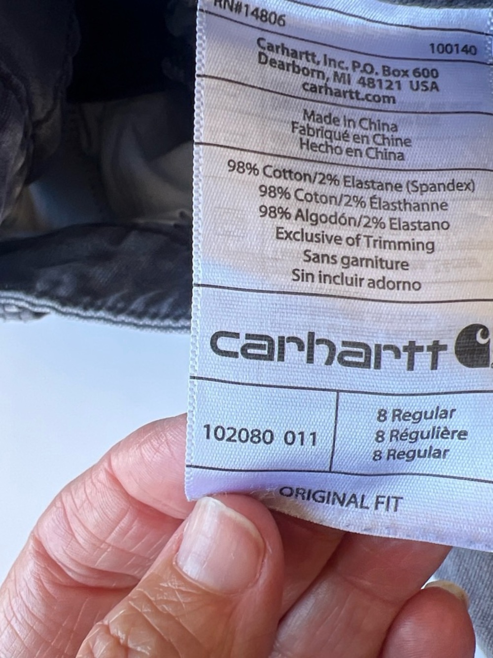 Carhartt Women's Straight Leg Jeans in Charcoal Gray - Picture 3 of 6